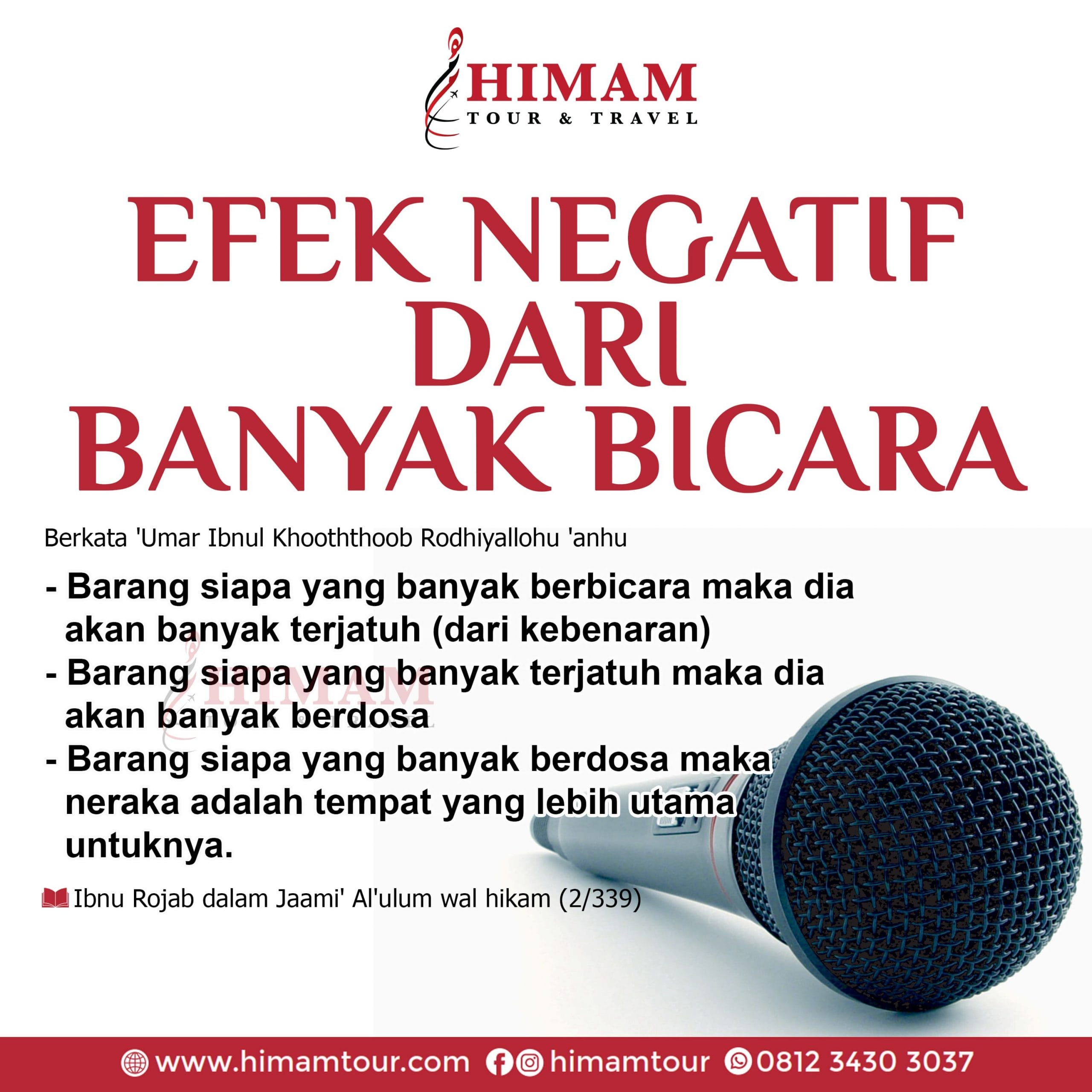 Efek Negatif dari Banyak Bicara - Himam Tour dan Travel