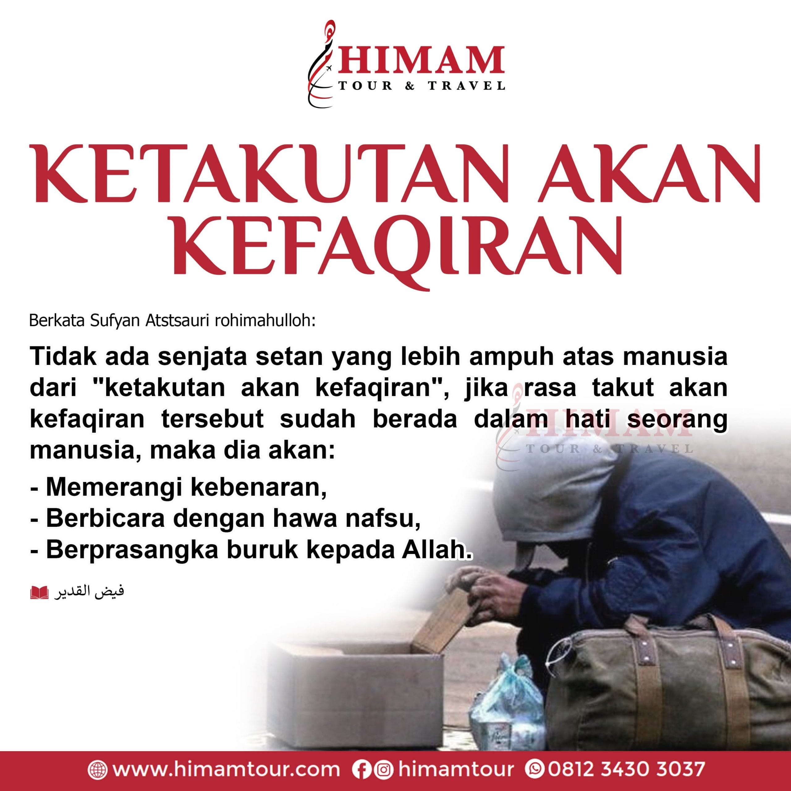 Ketakutan akan kefaqiran - Himam Tour and Travel Bogor